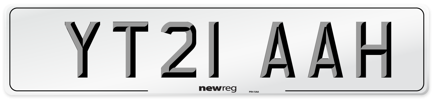 YT21 AAH Number Plate from New Reg